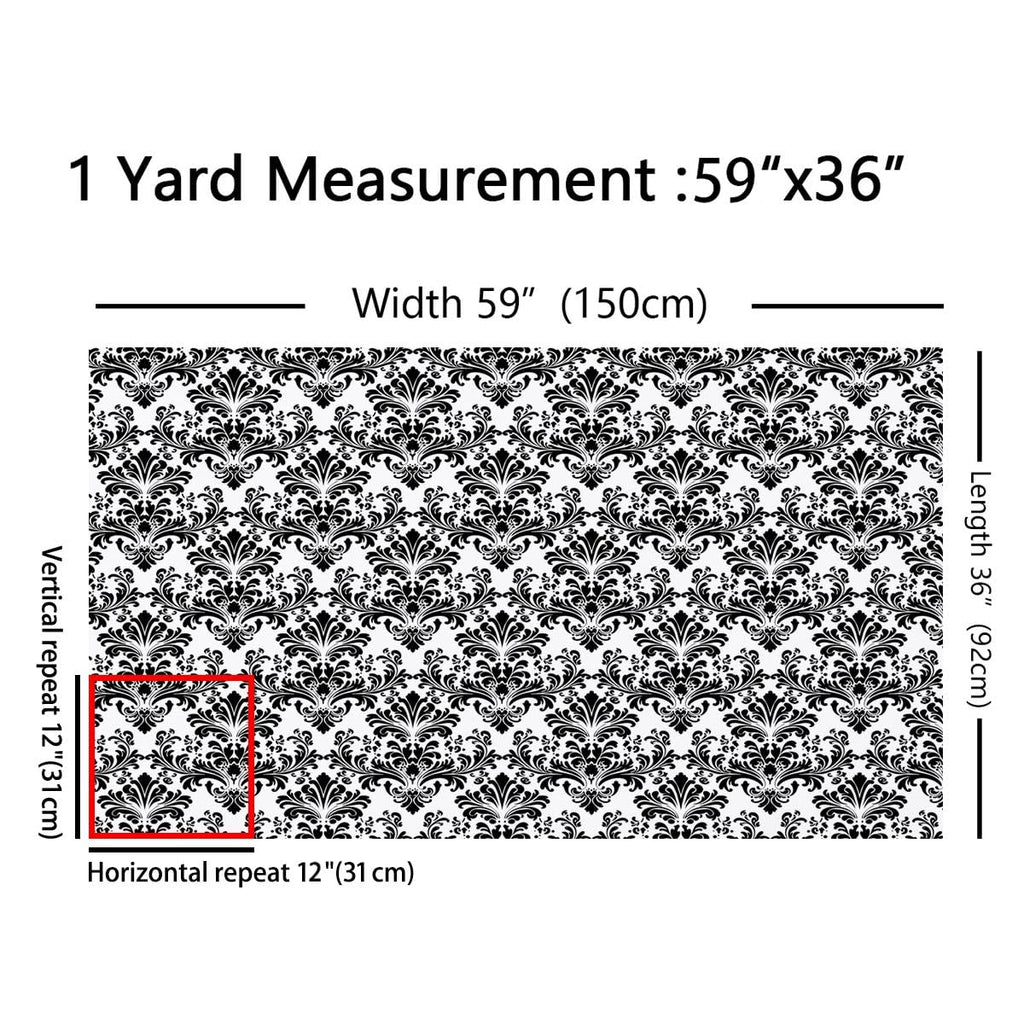 Damask Upholstery Fabric, 1 Yard
