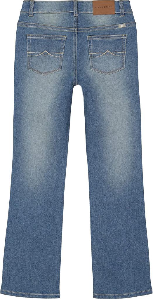 Girls' Pocket Stretch Bootcut Fit Denim Jean, Zipper Fly & Button Closure