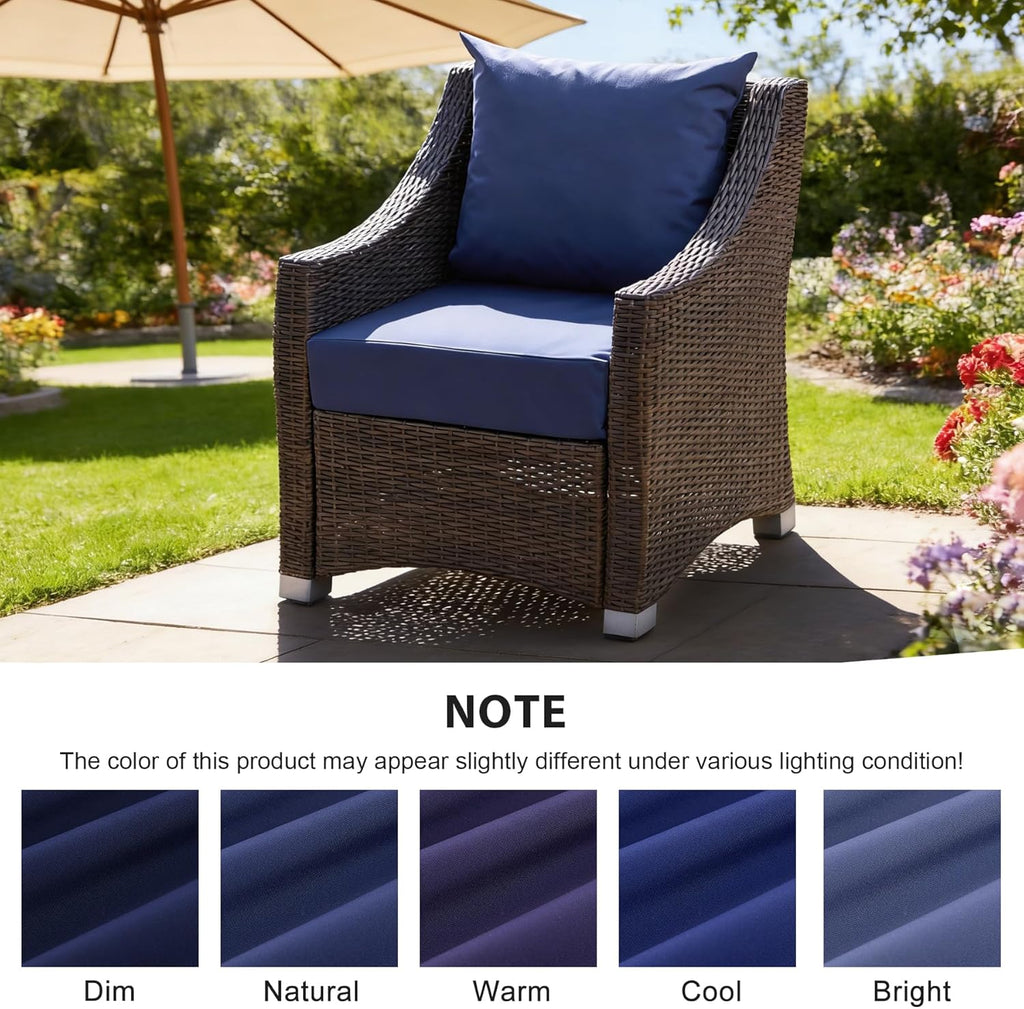 Outdoor Deep Seat Cushion Set, 24x24 Inch Water-Resistant & Fade-Resistant Outdoor Chair Cushions, Patio Furniture