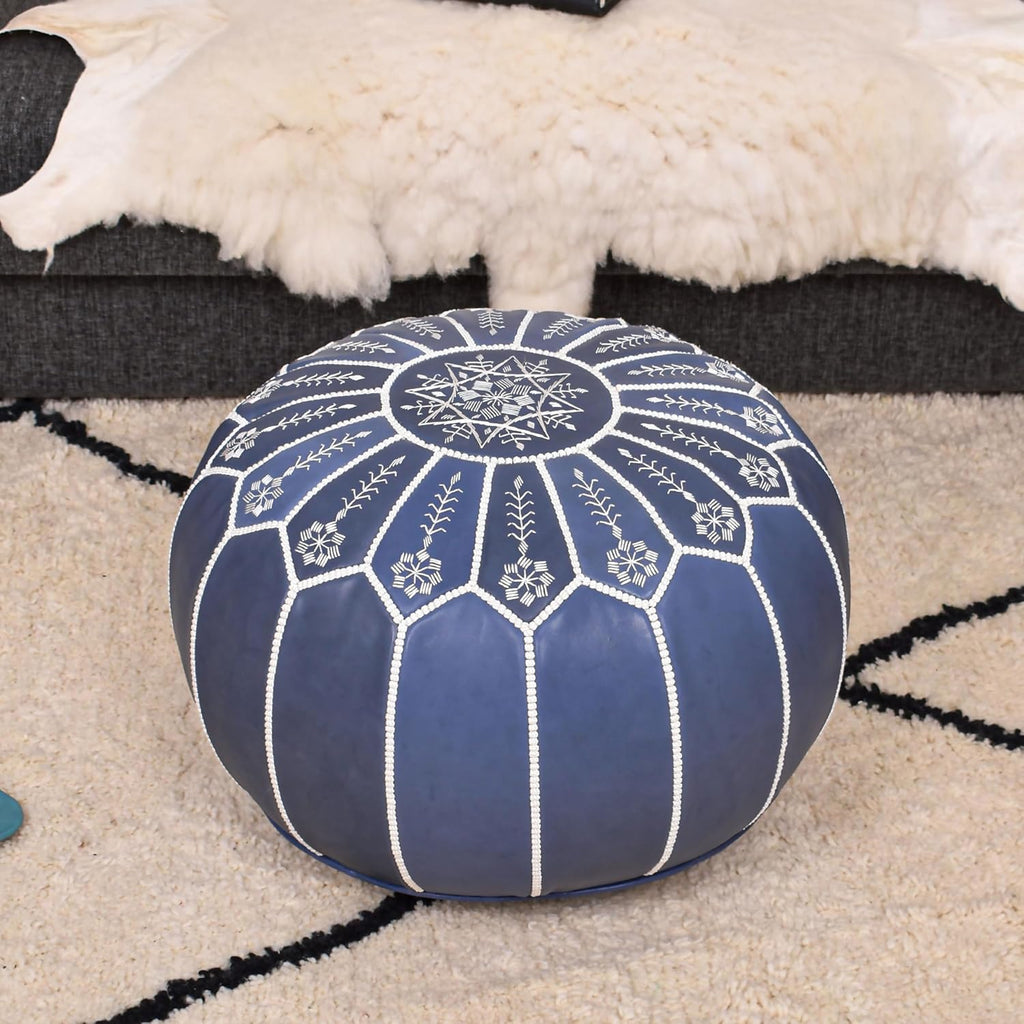 Ottoman Pouf - Stuffed, Foot Stool Ottoman Pouf, Luxury Floor Pouf , Ottoman Pouf Cover, Moroccan Pouf, Genuine