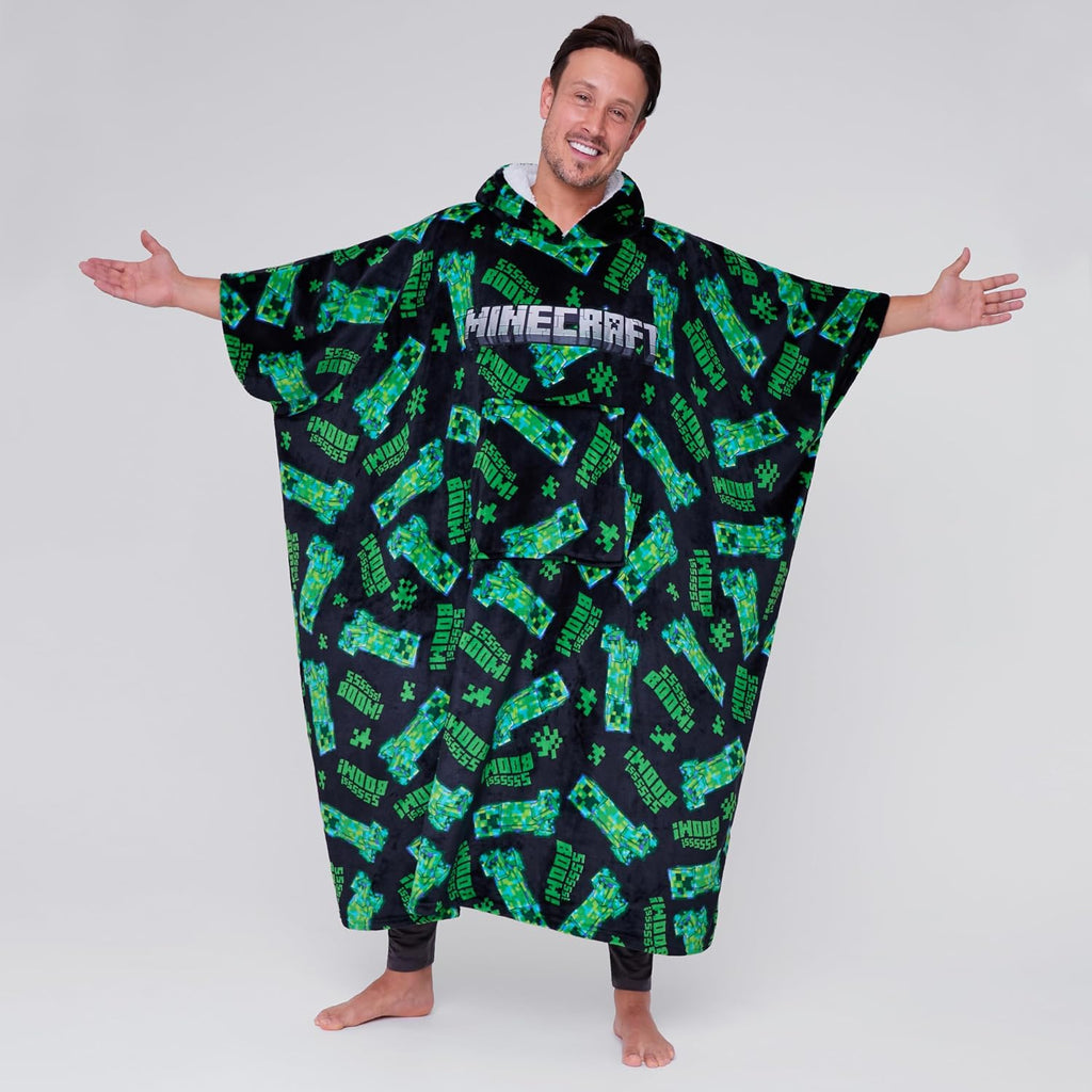 Hoodie Blanket for Men and Teenagers - Cosy Oversized Fleece Hoodie One Size Sherpa Hood - Gifts for Men