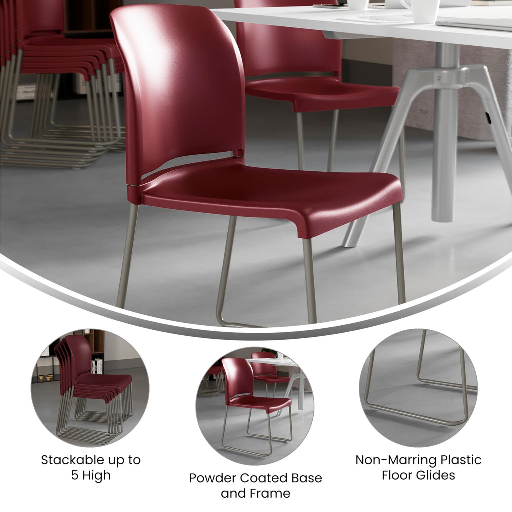 Home and Office Guest Chair Burgundy Full Back Contoured