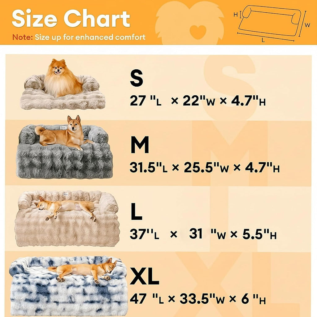 Dog Couch Bed, Calming Luxurious Pet Sofa Bed Cover Washable