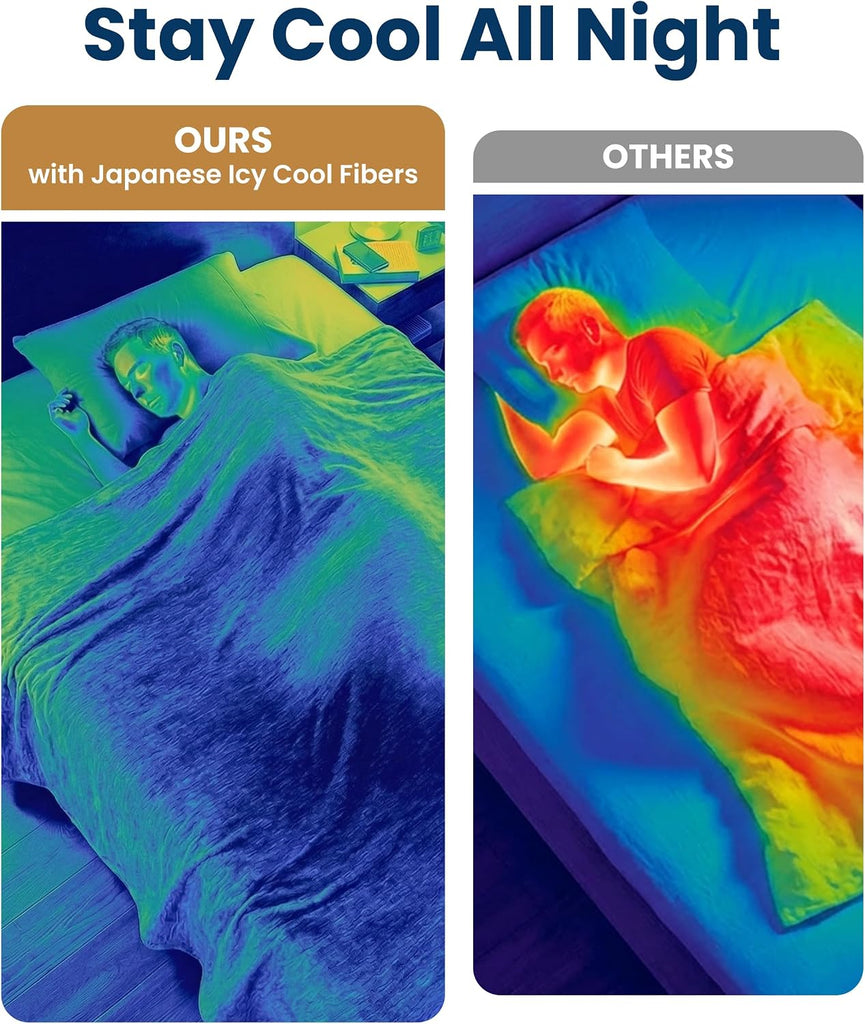 Cooling Blanket for Hot Sleepers - Soft, Lightweight & Breathable Throw Blanket with Easy to Clean Material - Luxury