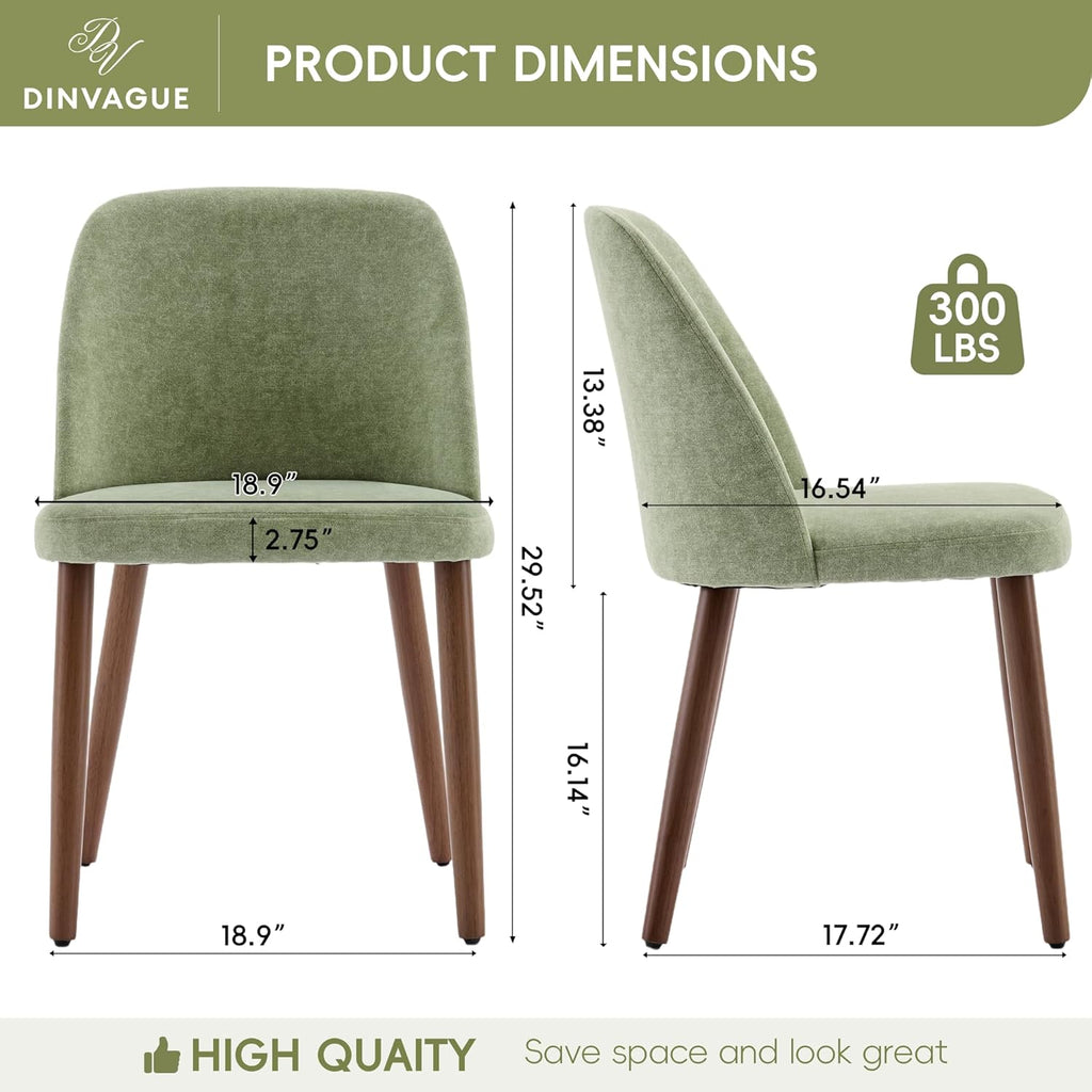 Upholstered Dining Chairs Set of 2,Solid Wood Legs,Modern Dining Chairs Set of 2