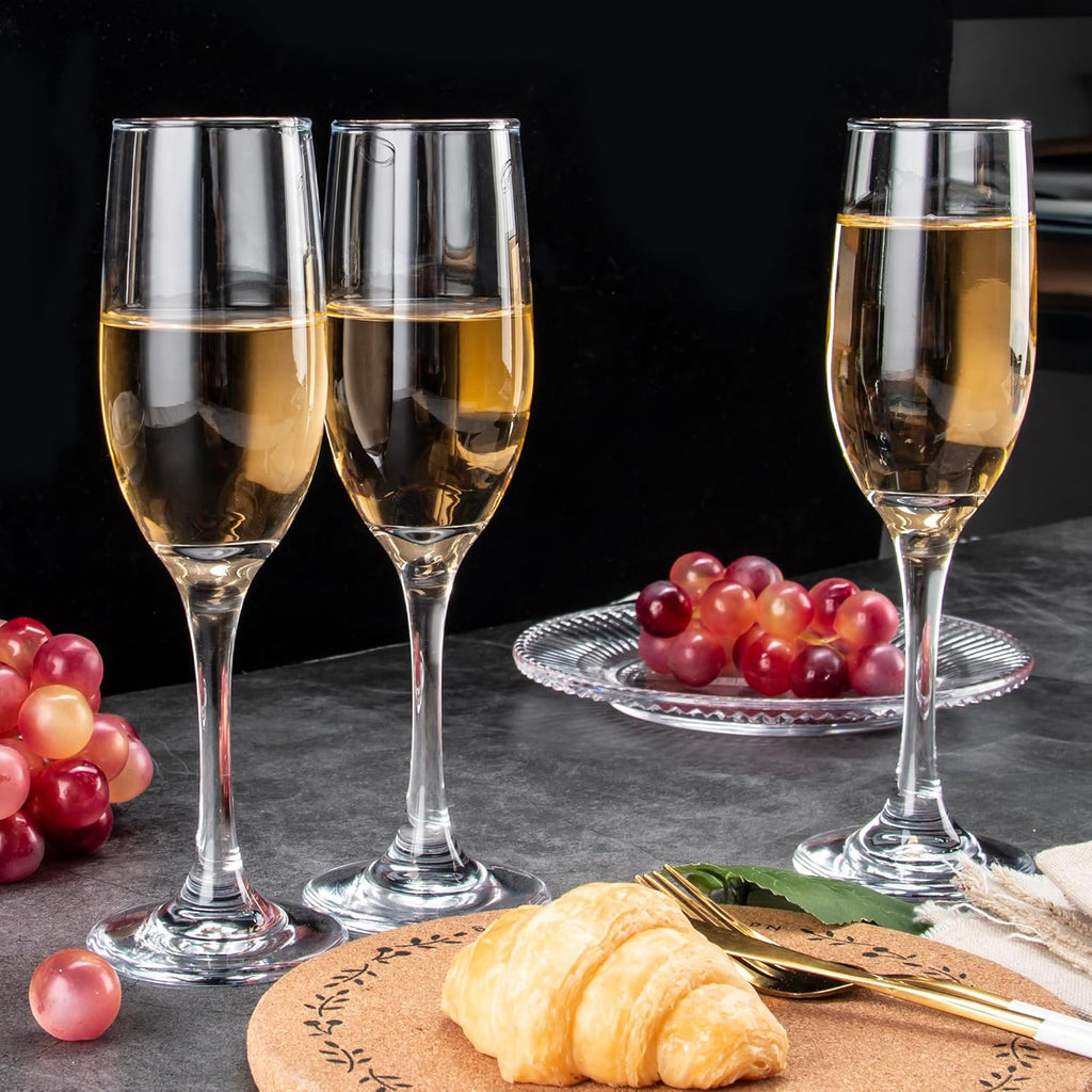 Champagne Glasses, Set of 12 Champagne Flutes with Classic Shape, Long stem Sparkling Wine glasses , Wine Toasting