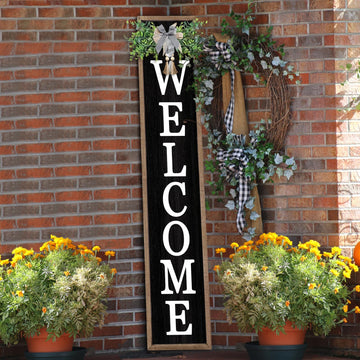 Outdoor Welcome Sign, 45"×9", Wood