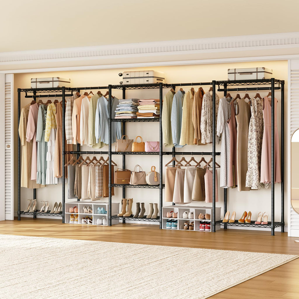 E5 Expandable Heavy Duty Large Freestanding Closet Organizer System