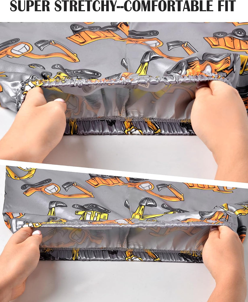 Boys Pajamas Little Boys Satin PJS Set Short Sleeve Button Down Kids Silky Pajama Lounge Sleepwear