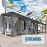16' x 8' Gazebo Outdoor Pergola with Curtains and Netting, 8 - Image 5