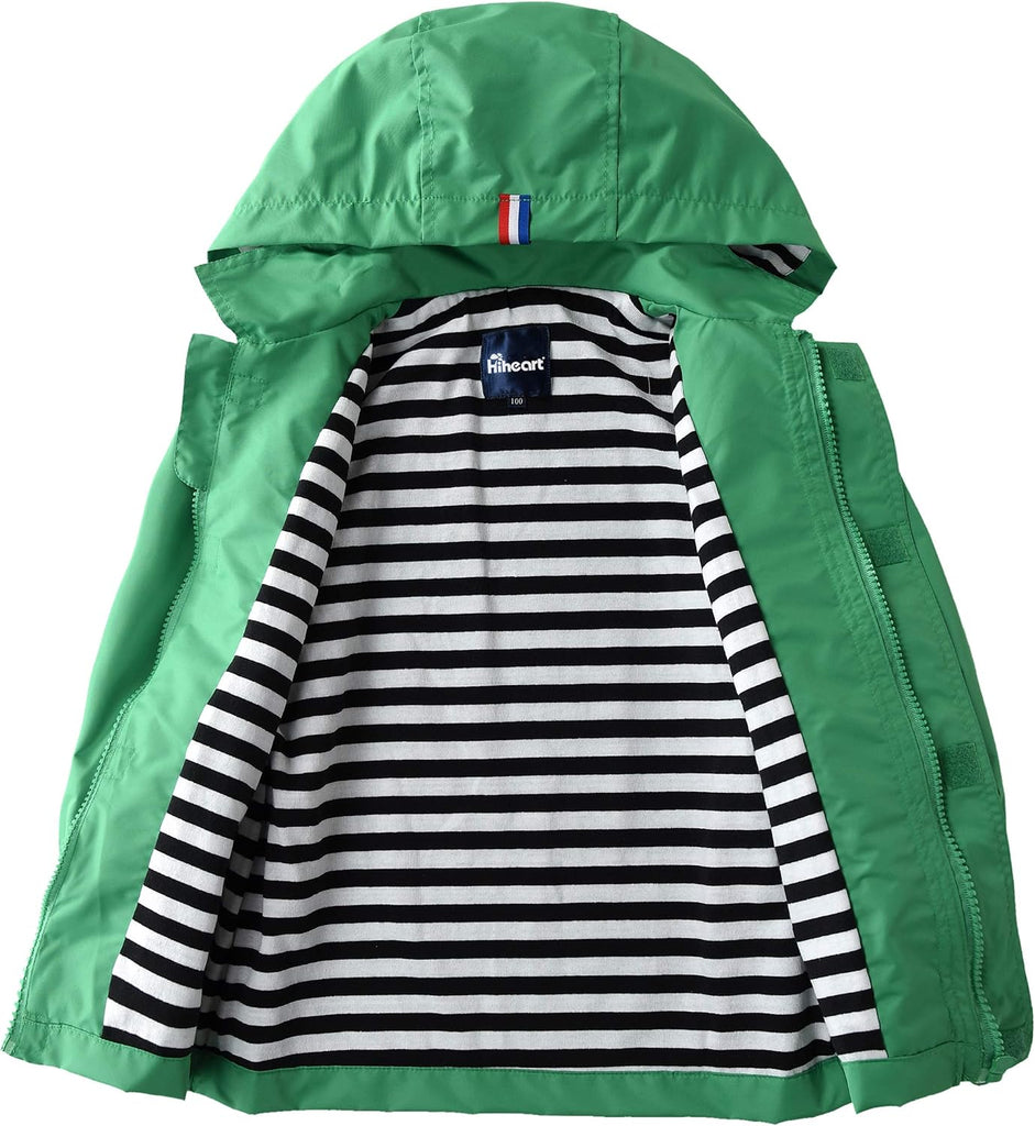 Boys Girls Waterproof Hooded Jackets Cotton Lined Rain Jackets