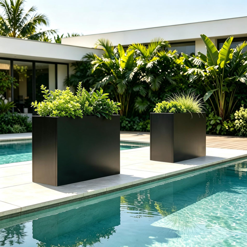 Metal Outdoor Planter 36" L x 15" W x 24" H for Metal Rectangular Planter