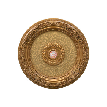 Golden Leaf Chandelier Ceiling Medallion and Fan Medallion, 36 inch