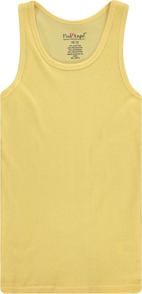 Pack Girls Tank Tops - Undershirts, Trendy Ribbed Sleeveless Summer Shirts - Kids Tank Tops