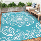 Waterproof Outdoor Rug 9x12, Reversible Plastic Straw Patio Camping Rug, Indoor Outdoor RV Mat Carpe