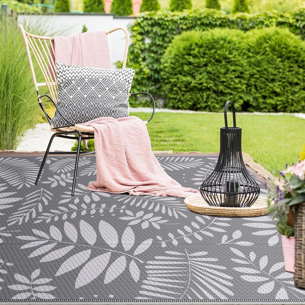 Outdoor Rug, Patio Rug, Plastic Straw Camping Rugs, Large Waterproof Area Rug and Mat for Outdoors, RV, Patio