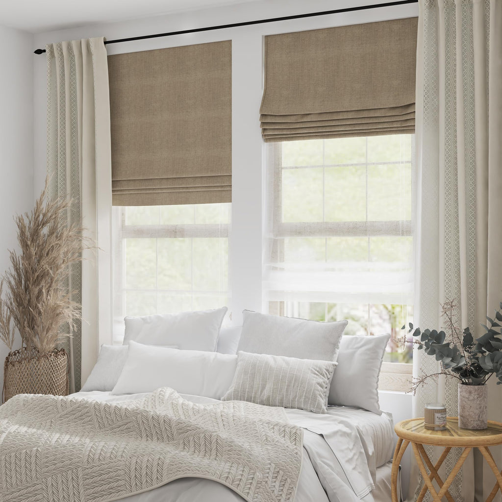 Motorized Day Night Roman Shades with Remote, Custom Size