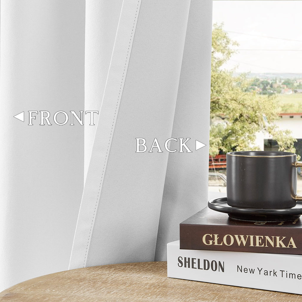 White Blackout Curtains 63 Inches Long 2 Panels