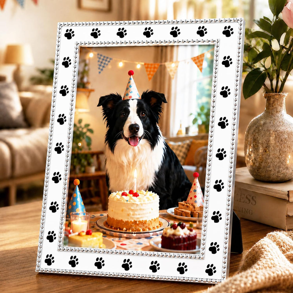 Dog Picture Frame - 8x10 Metal Cute Picture Frames, Pet Memorial Gifts for Dogs Perfect Decor, Office Desk & Gifting
