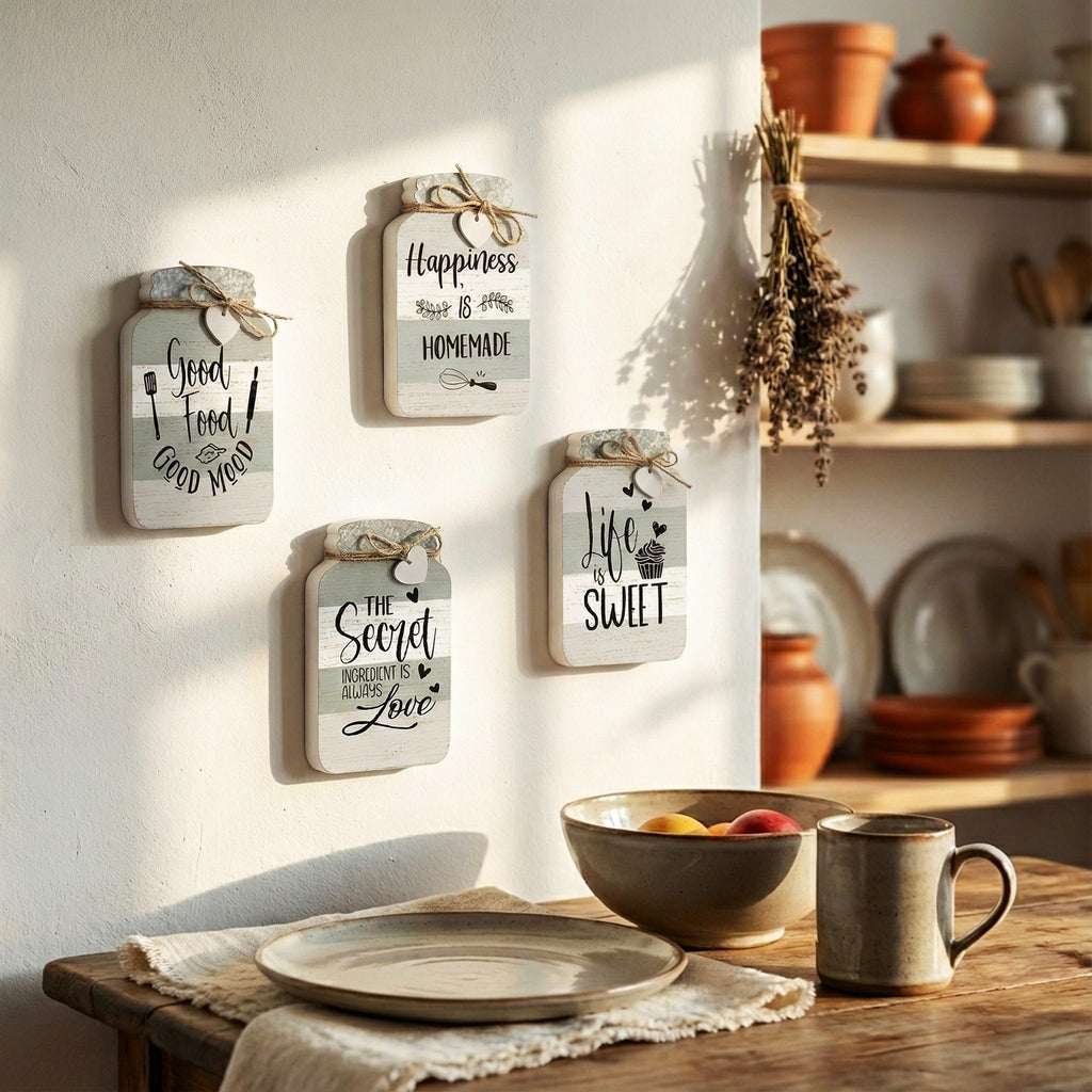 Old Shack Collection - Kitchen Wall Decor Set of 4 - Durable Kitchen Wall Art - Refined Kitchen Decor to Elevate Your
