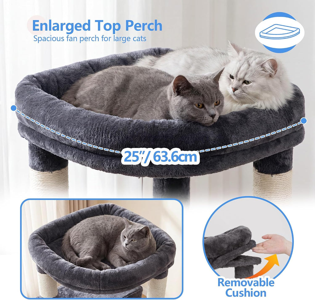 53.1" Corner Cat Tree for Large Cats - Interactive Play