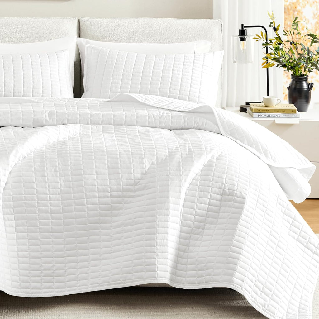 Quilt Set- Double Sided Stitching Design Summer Blanket, Lightweight, Soft, All Season Bedding Layer, Matching