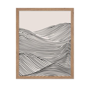 Mountain Shapes Poster - Fine Lines Print - Abstract Drawing - Mid Century Modern Design - Minimal Design - Line