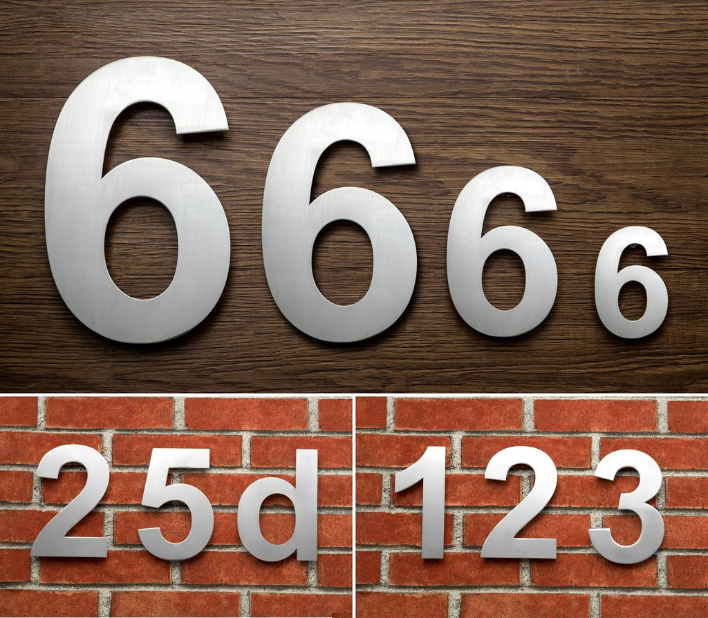 4 Inch Floating House Number 6/9 - Brushed 304 Stainless