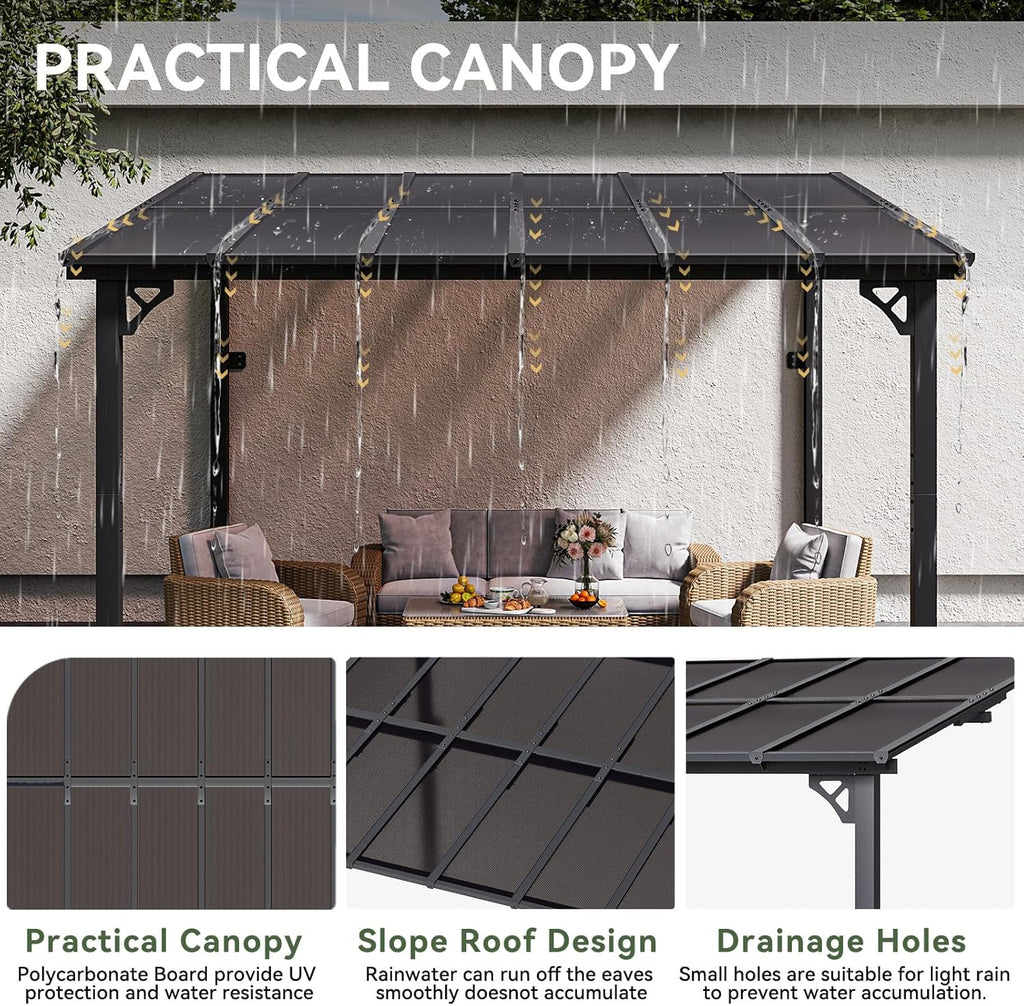 10' x 12' Gazebo for Patio, Gazebo Pergola with Sloped Roof, - Image 6