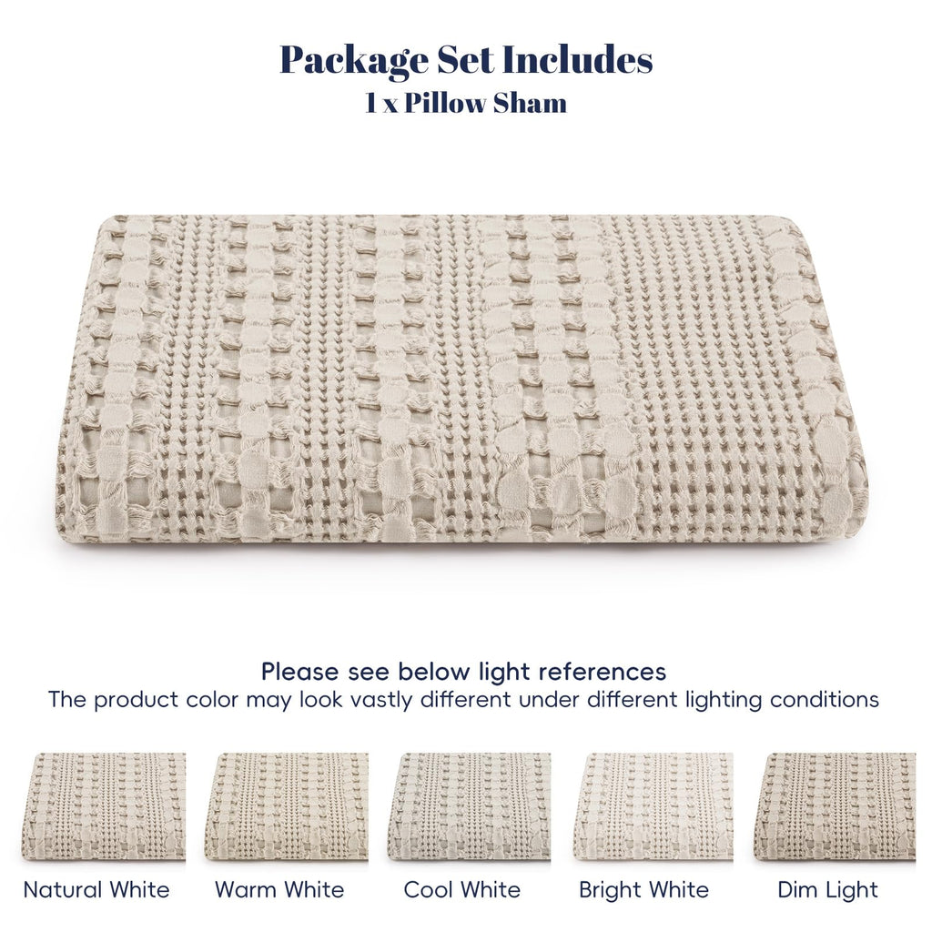 Cotton Waffle Body Pillowcase 20" x 54", Oatmeal, No Insert