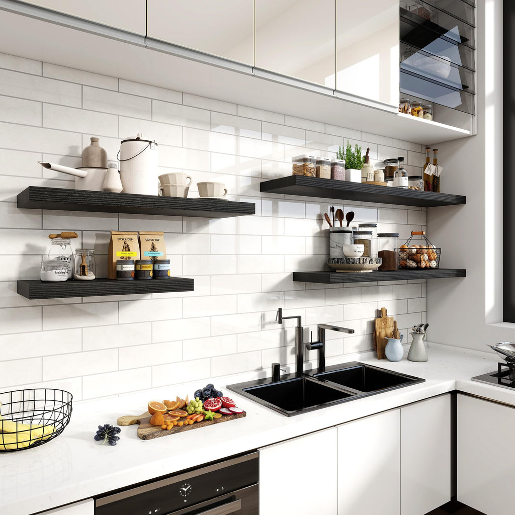 36 Inch Floating Shelves, 12 Inch Deep Floating Shelves for Wall, Floating Shelf with Invisible Brackets, Deep