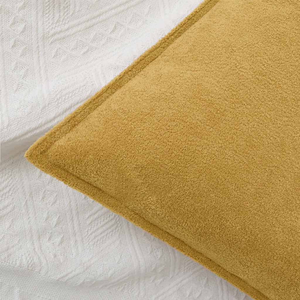 Soft Waterproof 22"x22" Pillow Covers 2 Pack, Mustard Yellow