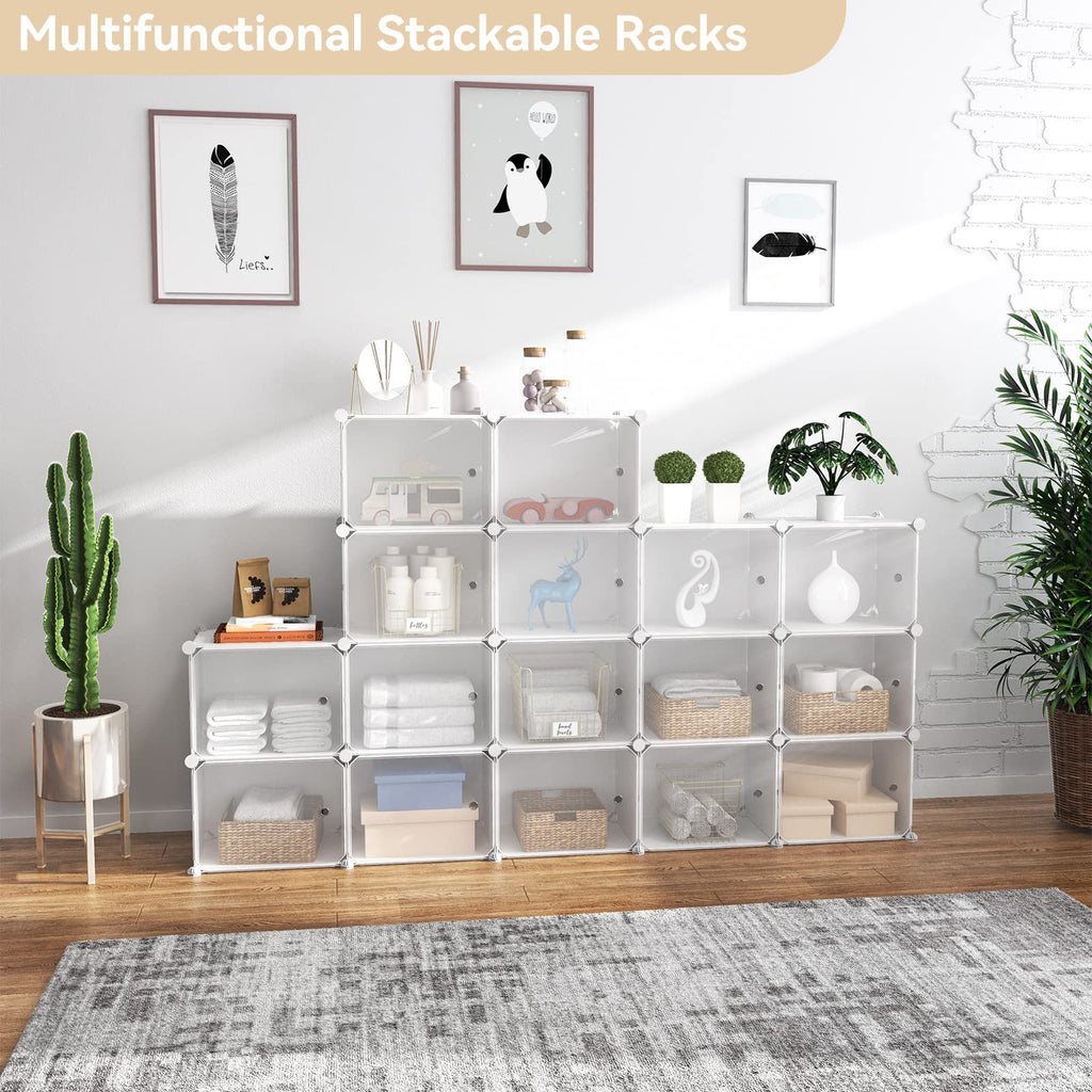 Portable Shoe Rack Organizer with Door, 48 Pairs Shoe Storage Cabinet Easy Assembly, Plastic Adjustable Shoes
