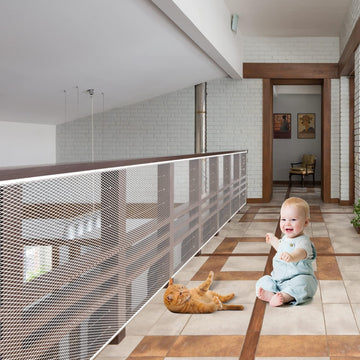 Baby Gate for Stairs, Banister Guard for Kids, Pets, Toys, 2 Set 18 ft L x 2.6 ft H Mesh Netting Safety Net for
