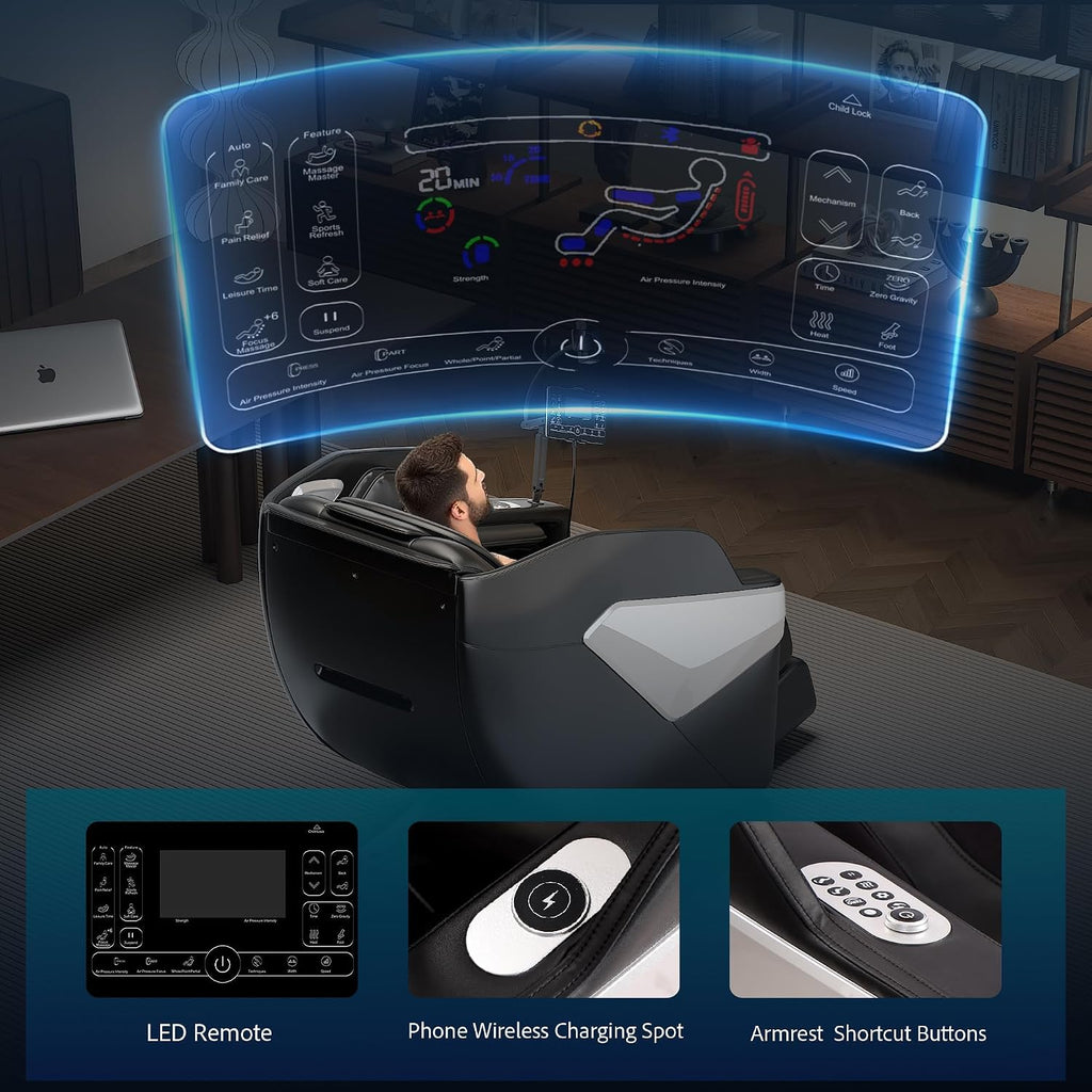 Full Body Massage Chair : Zero Gravity Massage Chairs with SL Track, 3D Robot Hands, Heat, Airbag Massage, Foot