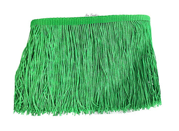 12" Long Chainette Fringe Thread Yarn Tassel Trim Braid Fringe for Crafts Sewing and Decor-Green - 2 Yards