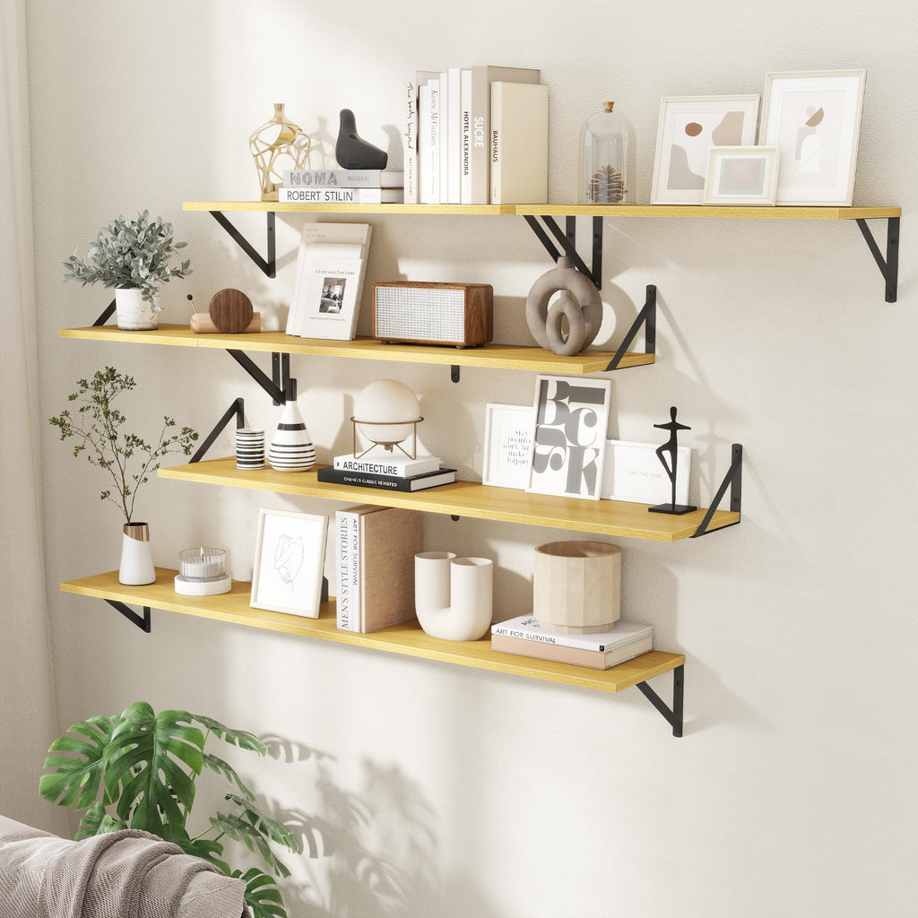 Floating Shelves for Wall Decor, 24" Wx8 D Wall Mount Floating Bookshelf Set of 2, Hanging Storage Shelf with Sturdy