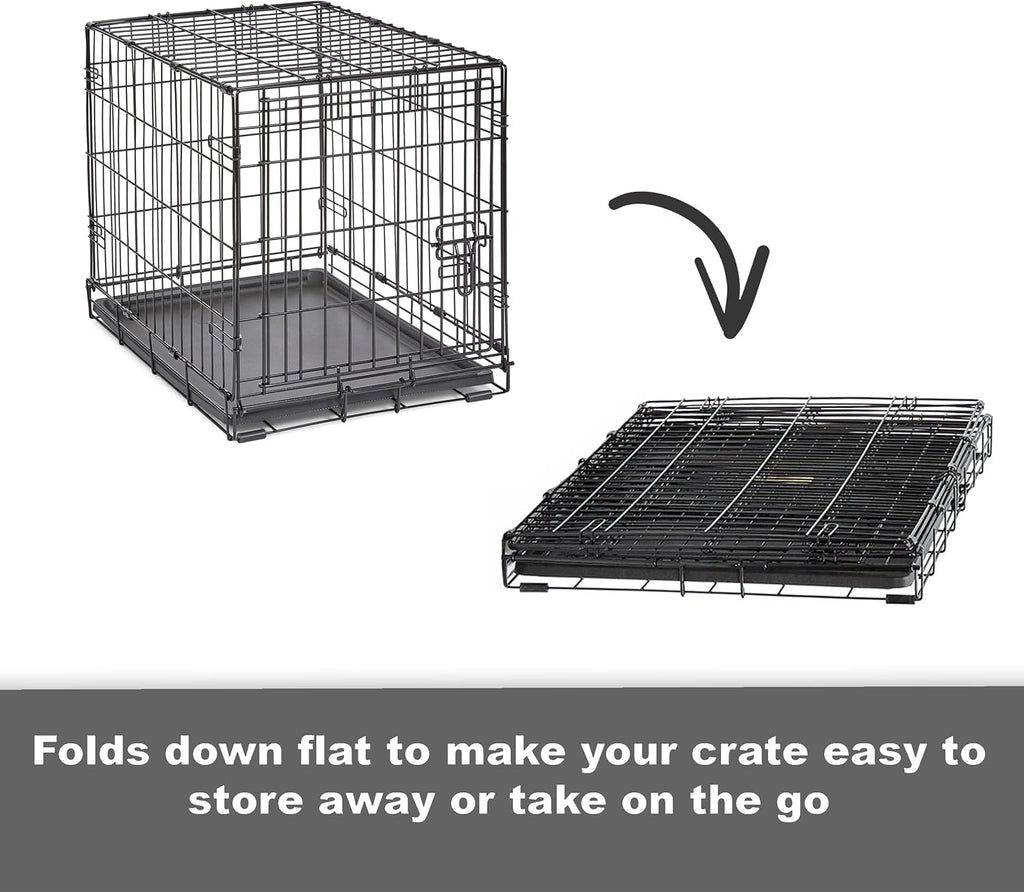 42-Inch New World Crate for Large Breeds, 71-90 lbs, Single Door Folding Dog Crate, Leak-Proof Tray & Secure Latch