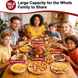 Air Fryer Toaster Oven Combo, 26.5QT Large Capacity with Visible Window, 11-in-1 Countertop Toaster Oven, 85% Less Oil