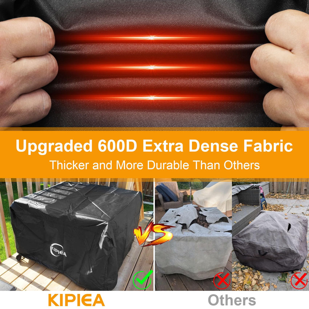 Square Fire Pit Cover, Upgraded 600D Strong Tear Resistant, 32" L x 32" W x 24" H 100% Waterproof Fire Pit Table