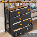 Twin Loft Bed with L-Shaped Desk and 7 Storage Drawers,Metal Twin Loft Bed for Kids with LED Lights and Charging