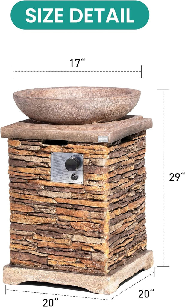 Outdoor Propane Fire Pit, Gas Fire Pit for Outside Patio