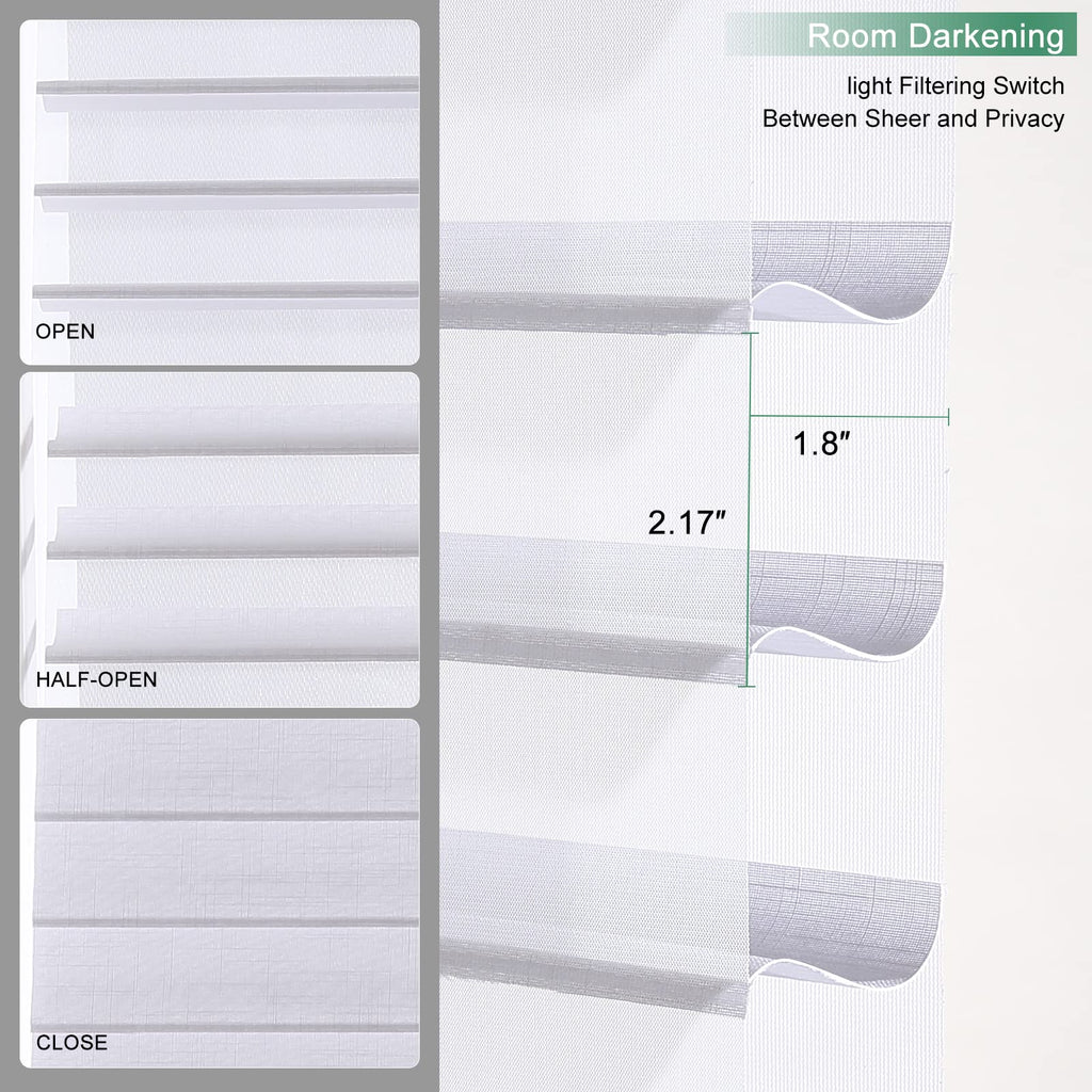 Custom Size Shangri-La Window Roller Shades Sheer Shades with Slub Pattern Light Filtering Room Darkening Solar