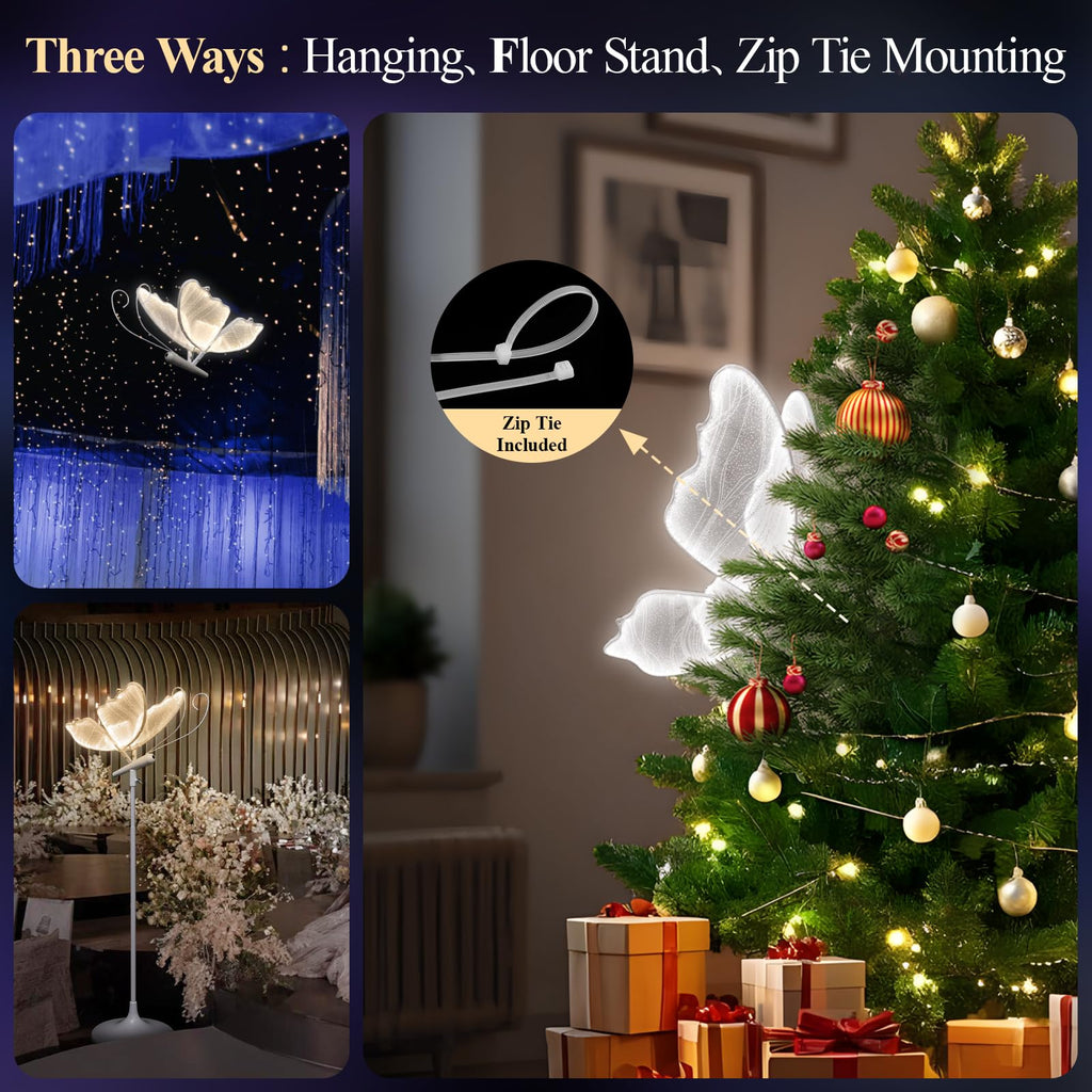 Wedding Butterfly Dimmable Floor Lamp LED Lights Decor with Remote Control