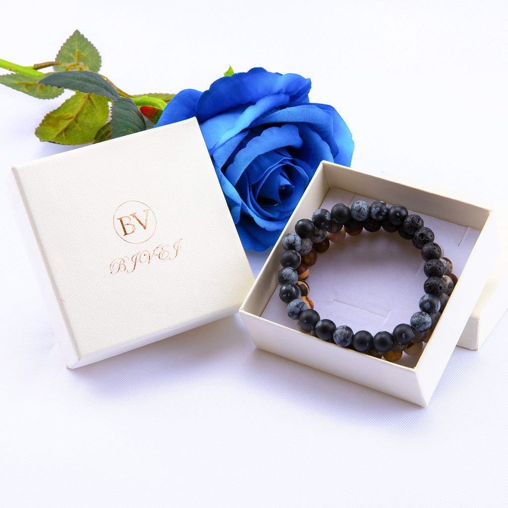 Essential Oil Bracelets, Lava Rock Stone Beads Diffuser Bracelet Gemstone Aromatherapy Bracelet(Pack of 3)