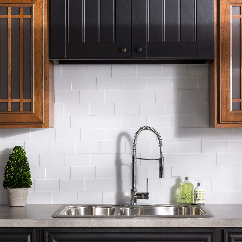 Glass Tile 15 sq ft Backsplash Kit in Frost
