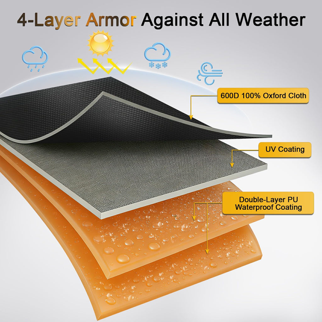 Square Fire Pit Cover, Upgraded 600D Strong Tear Resistant, 32" L x 32" W x 24" H 100% Waterproof Fire Pit Table