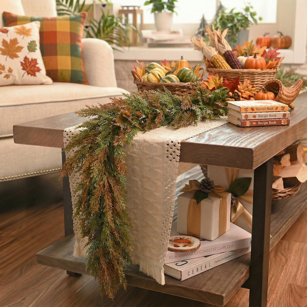 9ft Artificial Norfolk Pine Fall Garland for Mantle