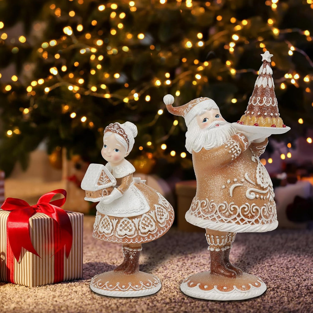 Gingerbread Christmas Decor Resin Gingerbread Santa Christmas Decorations Indoor Home Living Room Decor 6.5 * 4.5 *