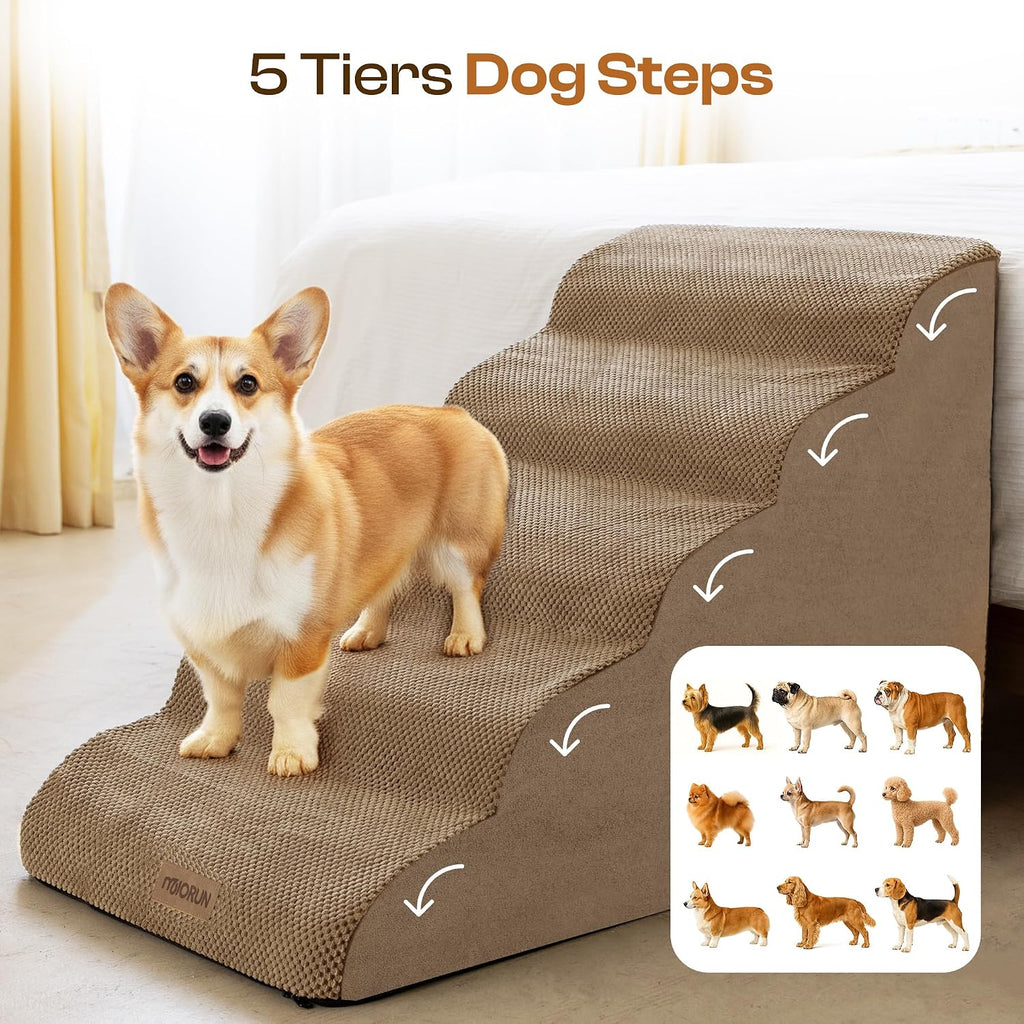 Extra Wide Dog Stairs for Large Dogs, 25" H Pet Steps for High Beds